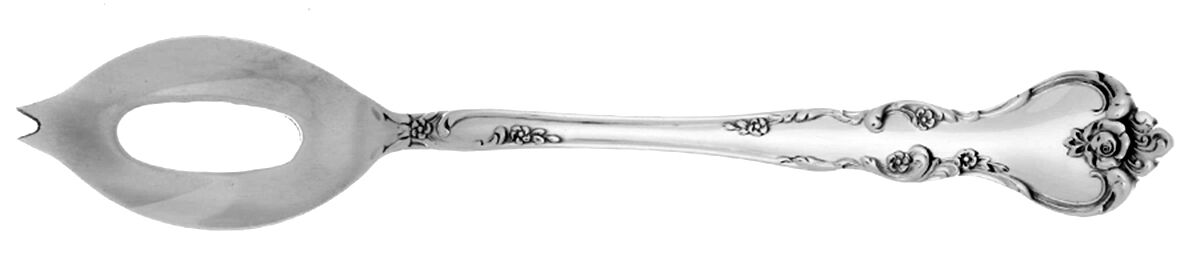 Savannah (Sterling, 1962, No Monograms) Olive Spoon Short with Pierced Bowl HC by Reed & Barton-1