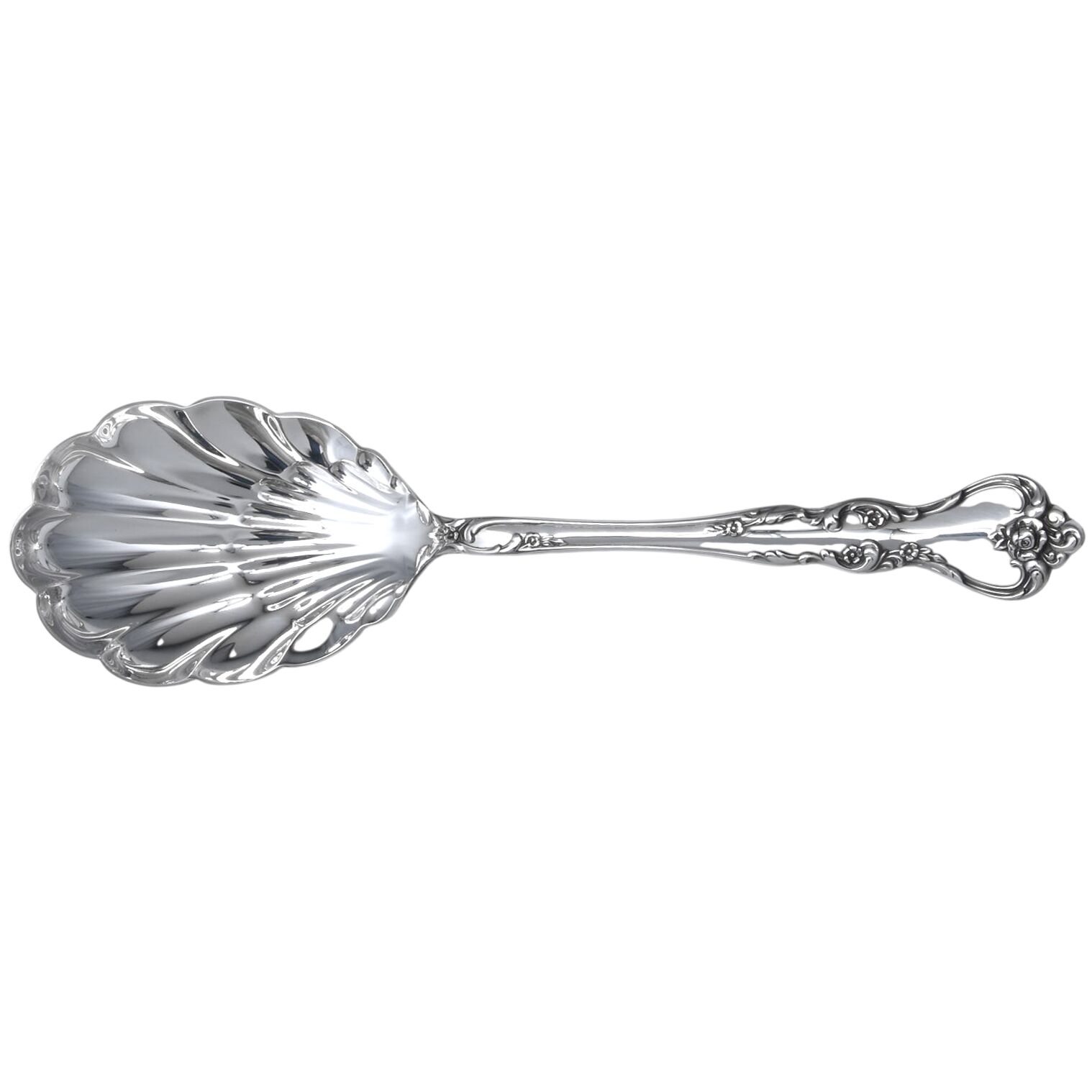 Savannah (Sterling, 1962, No Monograms) Solid Salad Serving Spoon by Reed & Barton-1