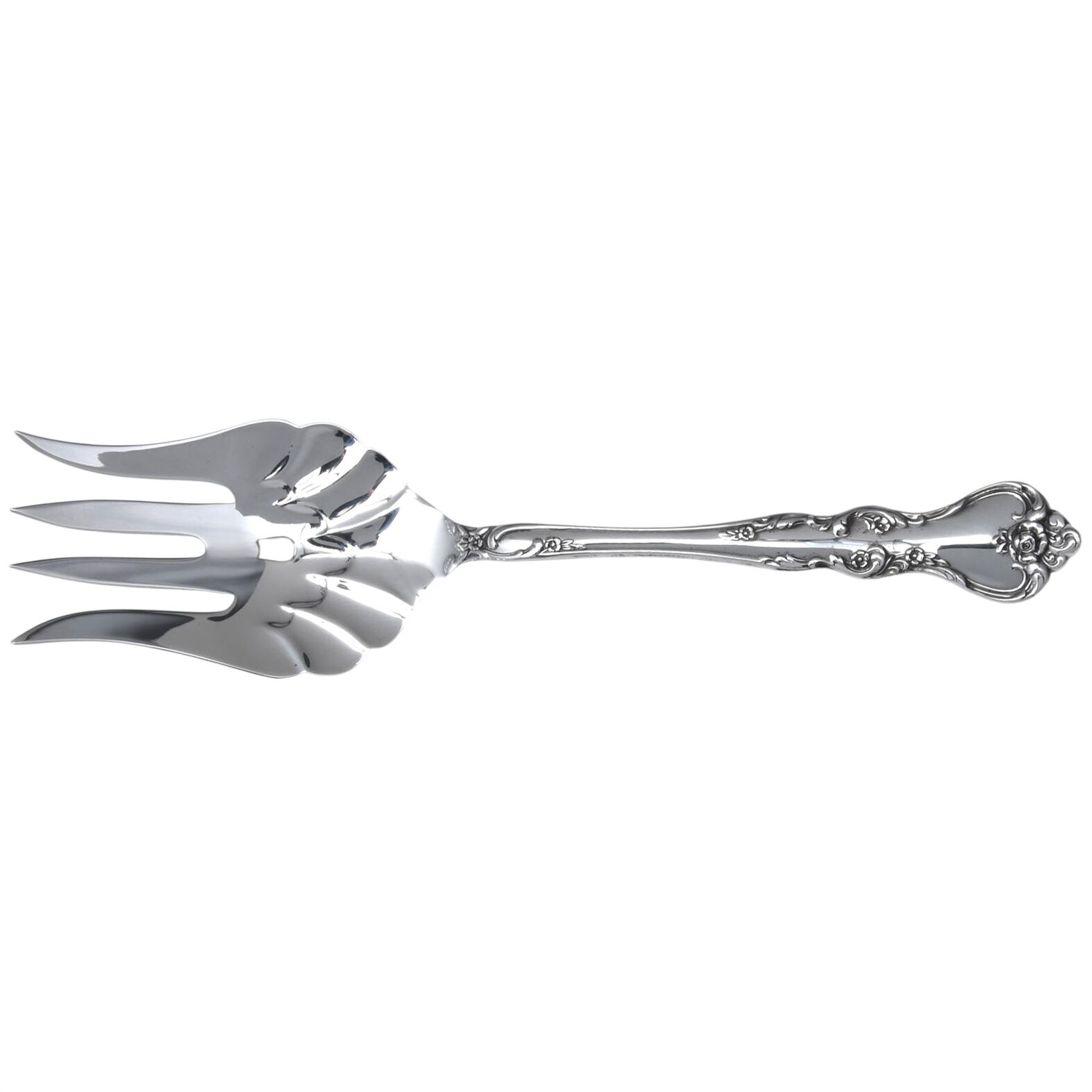 Savannah (Sterling, 1962, No Monograms) Solid Salad Serving Fork by Reed & Barton-1