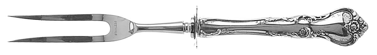 Savannah (Sterling, 1962, No Monograms) Small Steak Carving Fork with Stainless Prongs by Reed & Barton-1