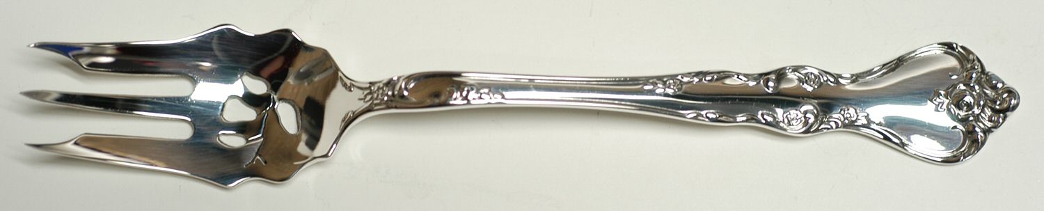 Savannah (Sterling, 1962, No Monograms) Pickle Fork Pierced with Short Handle HC by Reed & Barton-1