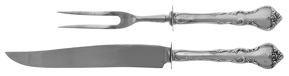 Savannah (Sterling, 1962, No Monograms) 2 Piece Small Carving Set W/ Sterling Guard by Reed & Barton-1
