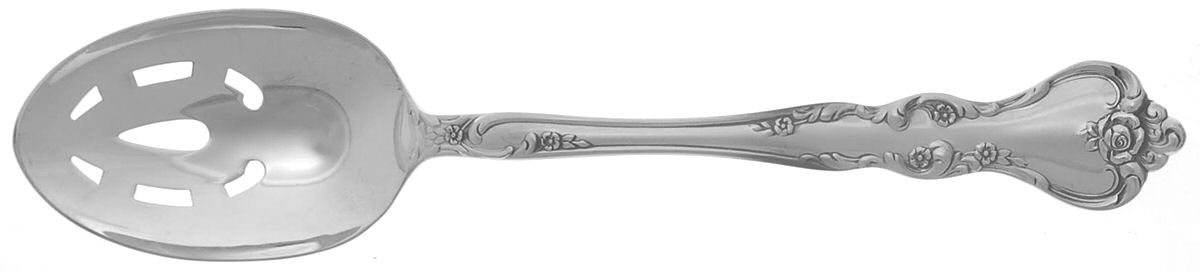 Savannah (Sterling, 1962, No Monograms) Pierced Tablespoon (Serving Spoon) by Reed & Barton-1