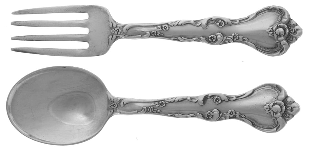 Savannah (Sterling, 1962, No Monograms) 2 Pc Baby Set (BF, BS) by Reed & Barton-1