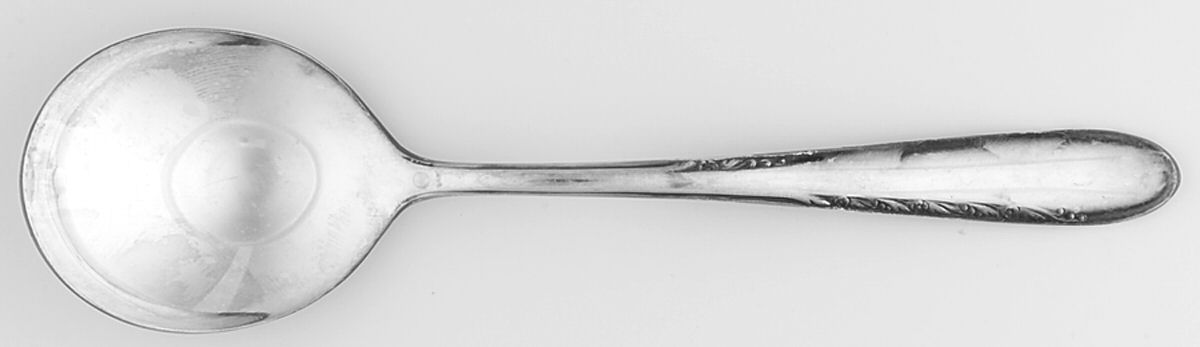 Silver Blossom (Silverplate, 1955) Round Bowl Soup Spoon (Gumbo) by Reed & Barton-1
