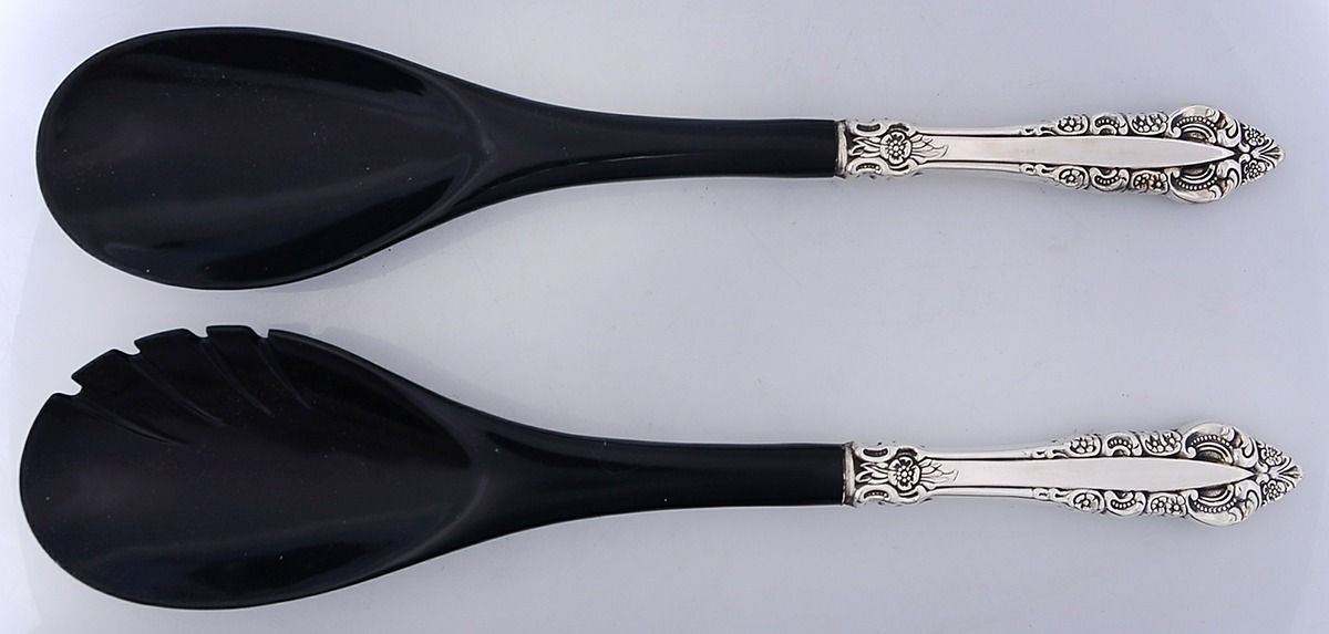 Silver Majesty (Silverplate, 1970) Plastic Bowl 2-Piece Salad Set by Reed & Barton-1