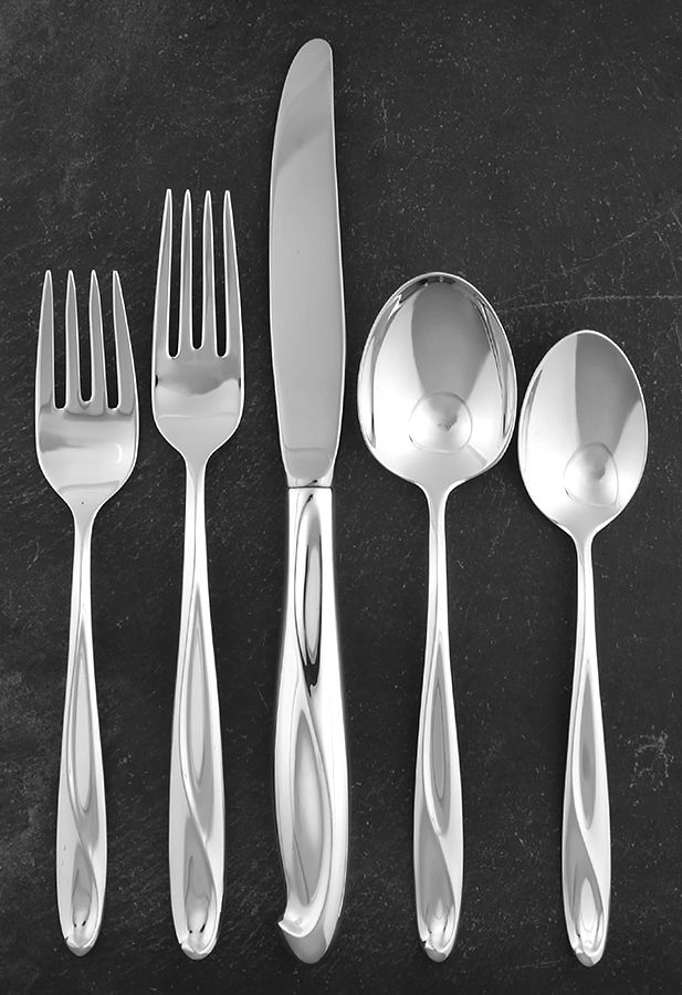 Silver Sculpture (Sterling, 1954) 5 Piece Place Size Setting by Reed & Barton-1