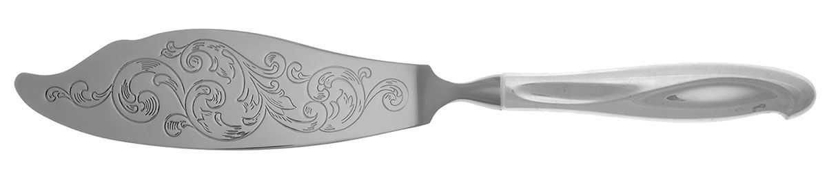 Silver Sculpture (Sterling, 1954) Fish Serving Knife with Stainless Blade HC by Reed & Barton-1