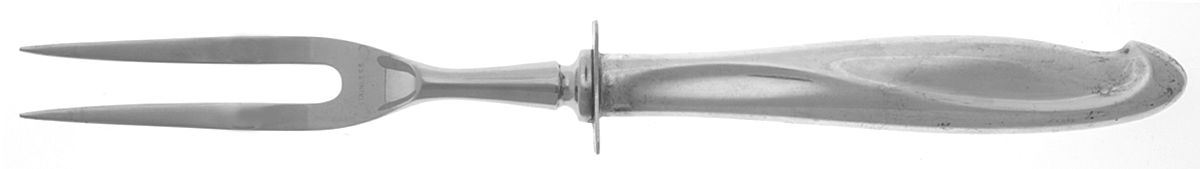 Silver Sculpture (Sterling, 1954) Small Steak Carving Fork with Stainless Prongs by Reed & Barton-1