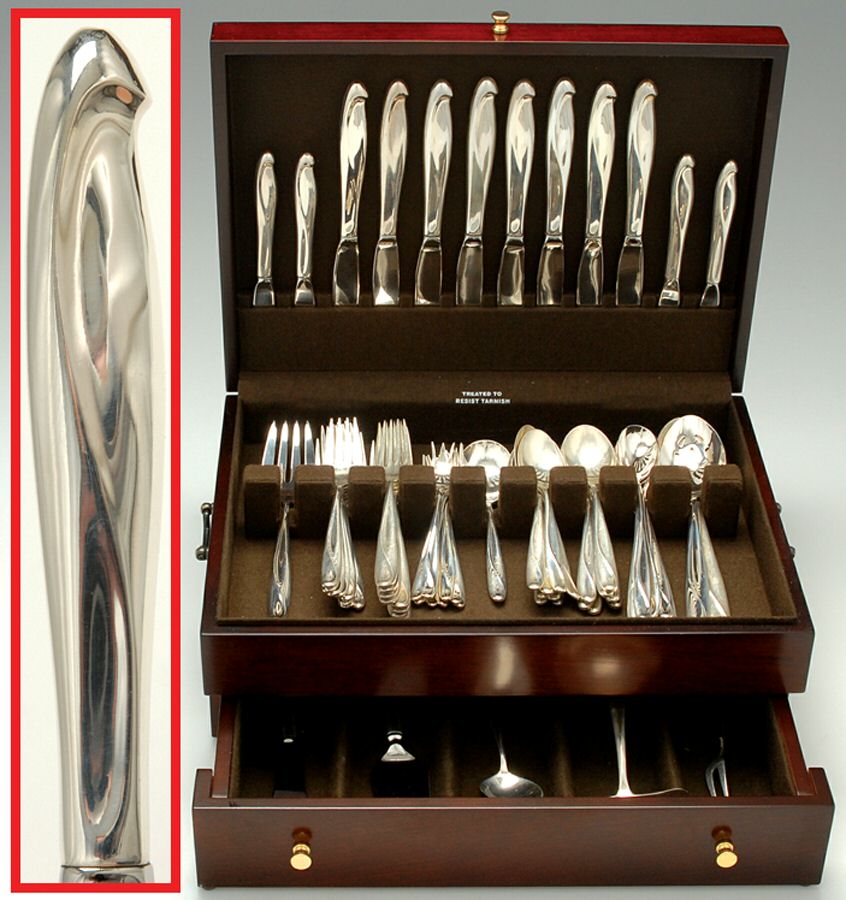 Silver Sculpture (Sterling, 1954) 79 Piece Set by Reed & Barton-1