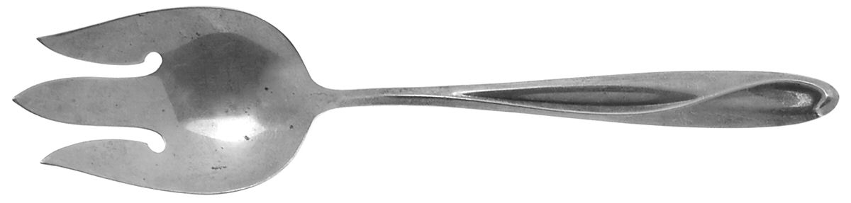 Silver Sculpture (Sterling, 1954) Solid Salad Serving Fork by Reed & Barton-1