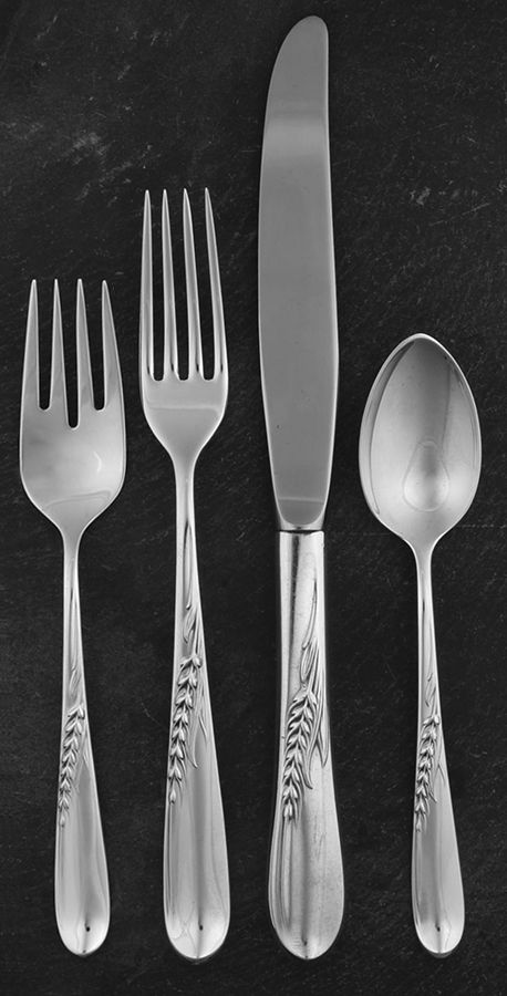 Silver Wheat (Sterling, 1952) 4 Piece Dinner Size Setting by Reed & Barton-1