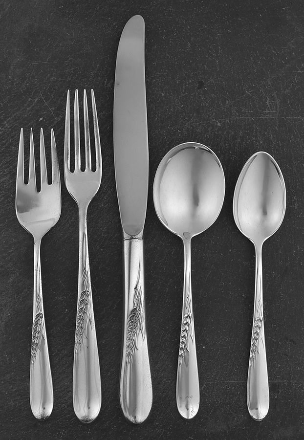 Silver Wheat (Sterling, 1952) 5 Piece Dinner Size Setting by Reed & Barton-1