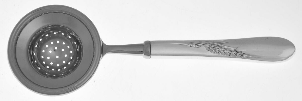 Silver Wheat (Sterling, 1952) Tea Strainer Overcup Serving-Stainless Bowl HC by Reed & Barton-1