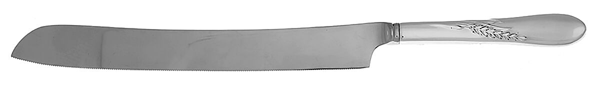 Silver Wheat (Sterling, 1952) Wedding Cake Knife with Stainless Blade HC by Reed & Barton-1