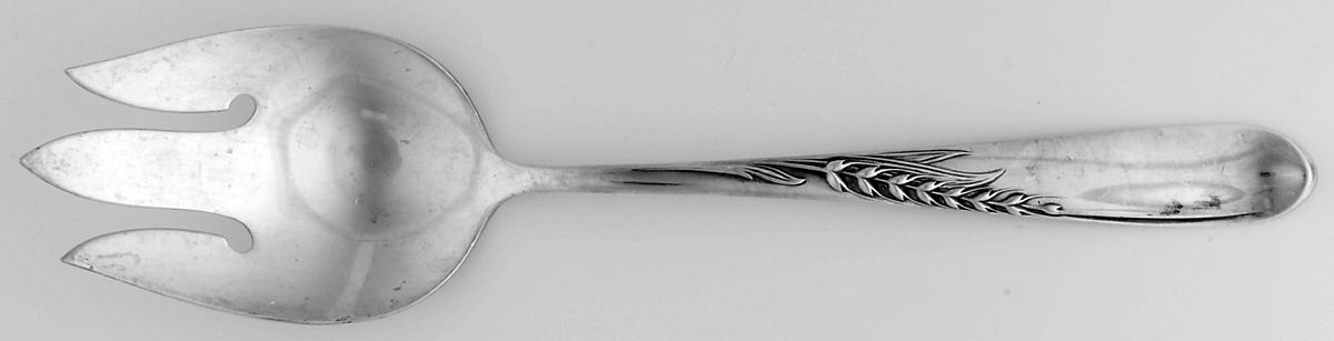 Silver Wheat (Sterling, 1952) Solid Salad Serving Fork by Reed & Barton-1