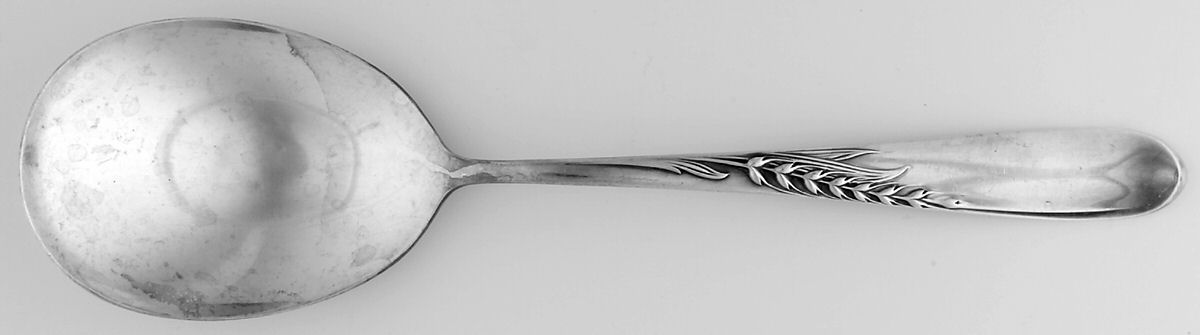 Silver Wheat (Sterling, 1952) Solid Salad Serving Spoon by Reed & Barton-1