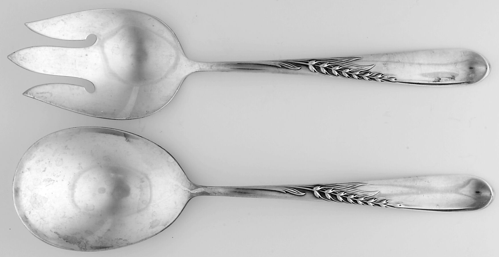 Silver Wheat (Sterling, 1952) (2 Pc) Solid Salad Set by Reed & Barton-1