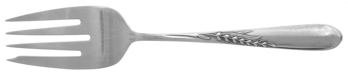 Silver Wheat (Sterling, 1952) Medium Solid Cold Meat Serving Fork by Reed & Barton-1