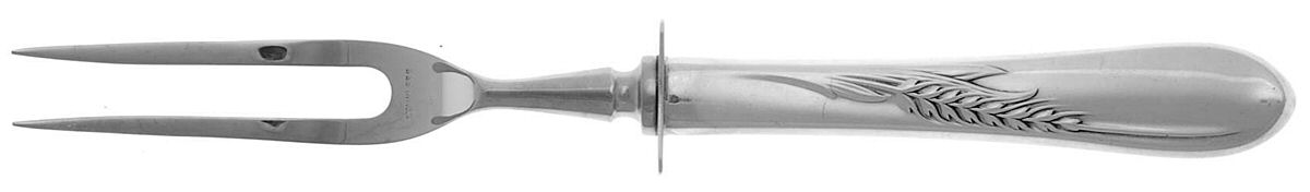 Silver Wheat (Sterling, 1952) Small Steak Carving Fork with Stainless Prongs by Reed & Barton-1