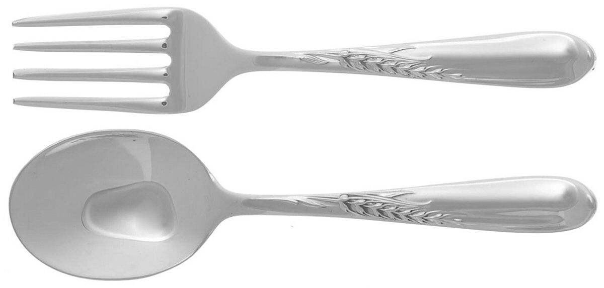 Silver Wheat (Sterling, 1952) 2 Pc Baby Set (BF, BS) by Reed & Barton-1