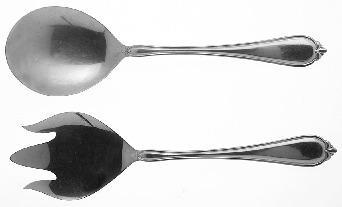 Solange (Stainless) (2 Pc) Solid Salad Set by Reed & Barton-1