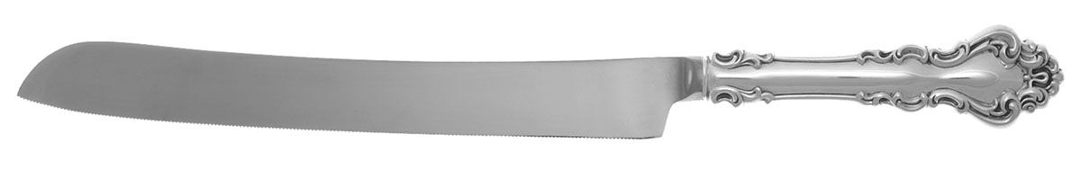 Spanish Baroque (Sterling, 1965) Wedding Cake Knife with Stainless Blade HC by Reed & Barton-1