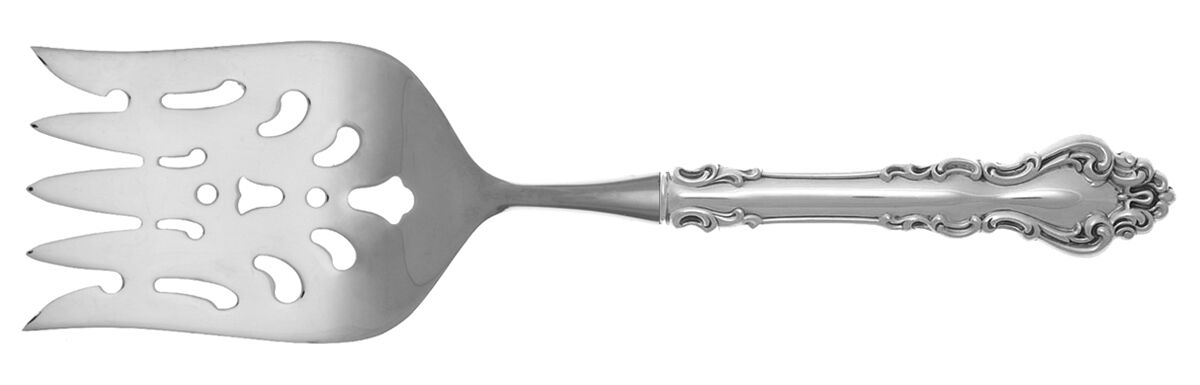 Spanish Baroque (Sterling, 1965) Fish Serving Fork with Stainless Tines HC by Reed & Barton-1