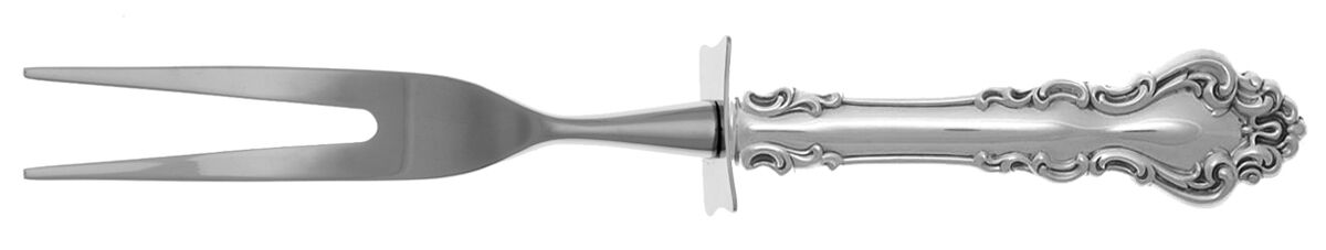 Spanish Baroque (Sterling, 1965) Carving Fork Small with Stainless Prongs HC by Reed & Barton-1