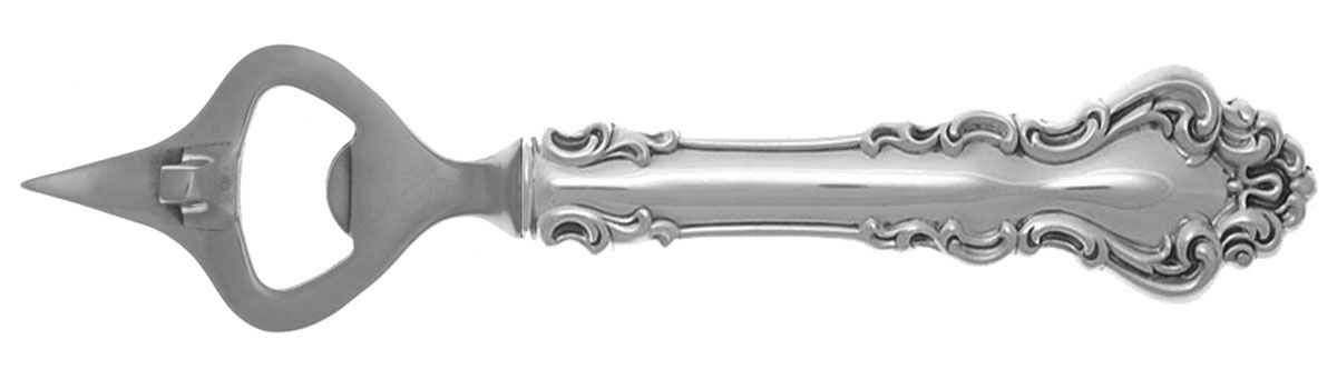 Spanish Baroque (Sterling, 1965) Bottle/Can Opener with Stainless Bowl HC by Reed & Barton-1