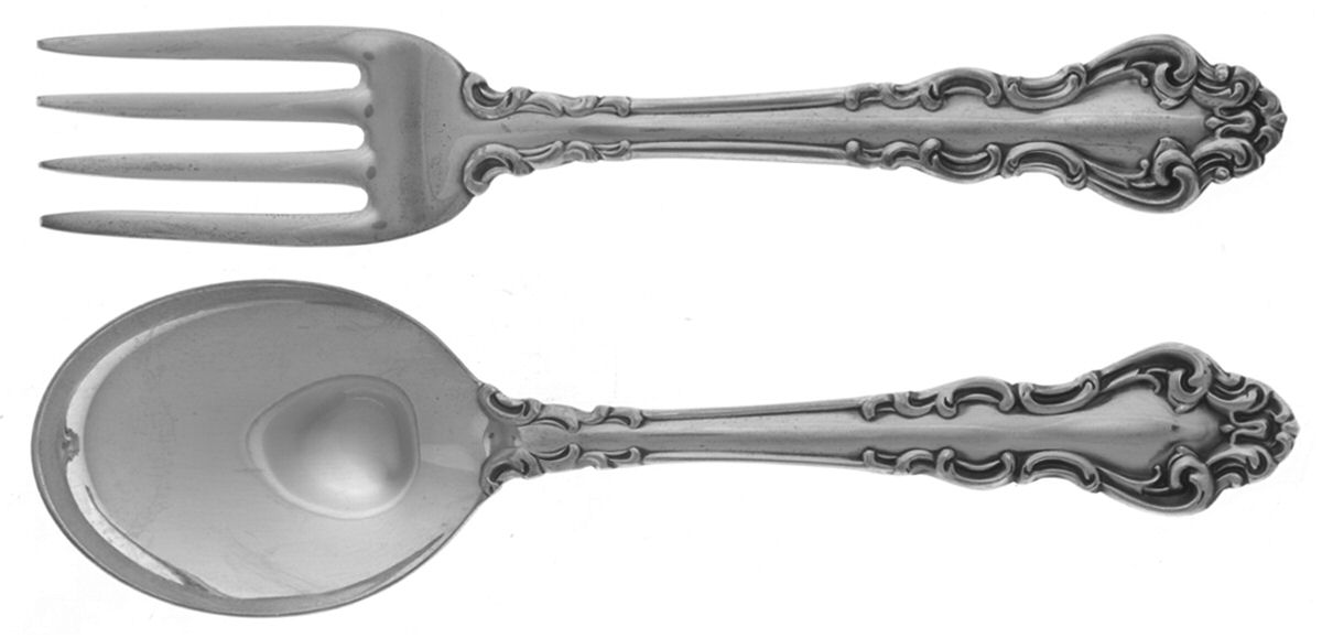 Spanish Baroque (Sterling, 1965) 2 Pc Baby Set (BF, BS) by Reed & Barton-1