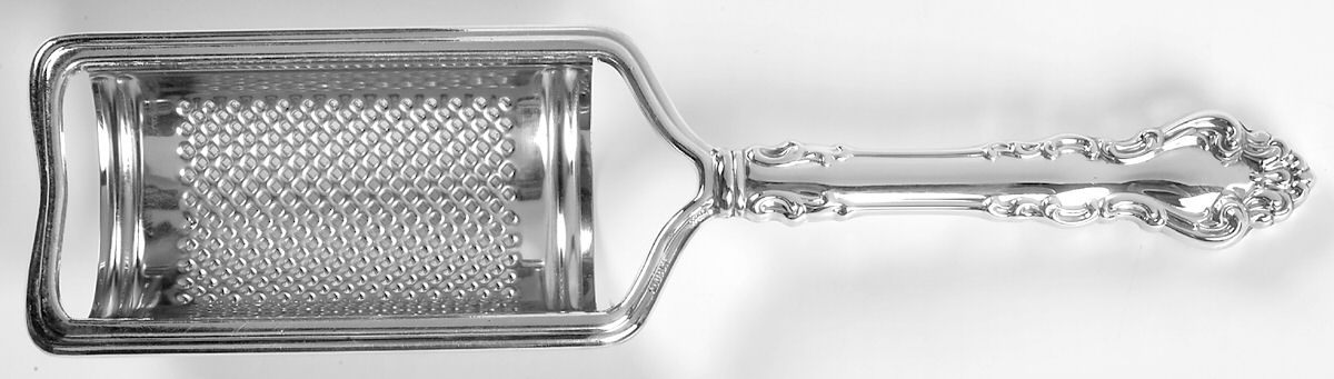 Spanish Baroque (Sterling, 1965) Cheese Grater with Hollow Handle, Stainless Grater by Reed & Barton-1