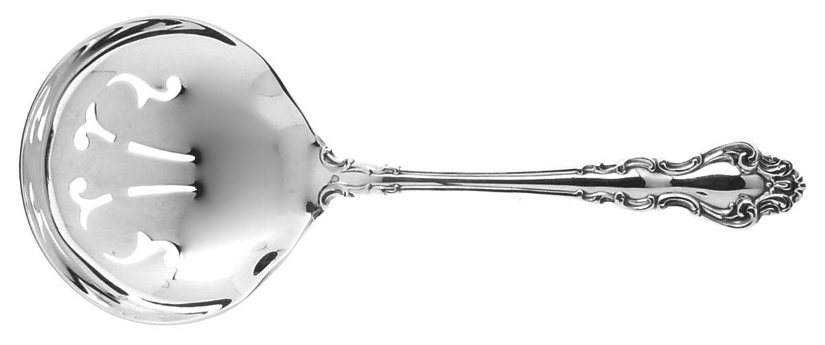 Spanish Baroque (Sterling, 1965) Solid Bon Bon Spoon with Pierced Bowl by Reed & Barton-1