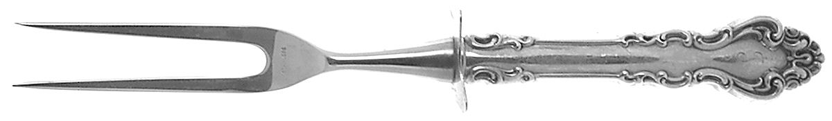 Spanish Baroque (Sterling, 1965) Large Stainless-Prong Roast Carving Fork by Reed & Barton-1