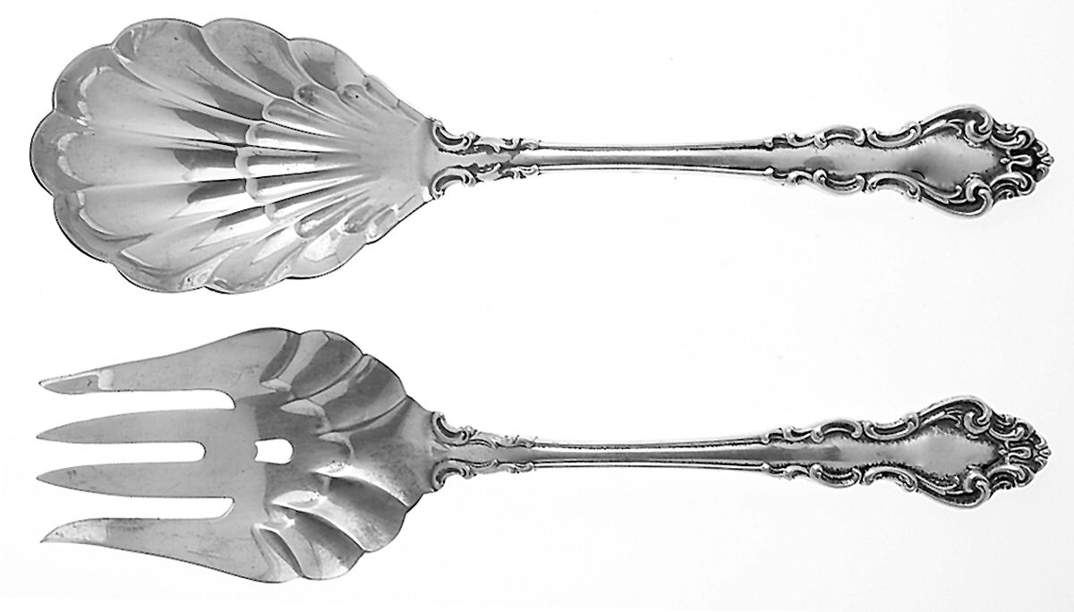 Spanish Baroque (Sterling, 1965) (2 Pc) Solid Salad Set by Reed & Barton-1