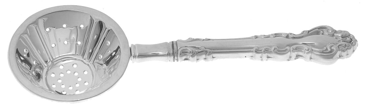 Spanish Baroque (Sterling, 1965) Individual Overcup Tea Strainer with Silverplate Bowl by Reed & Barton-1