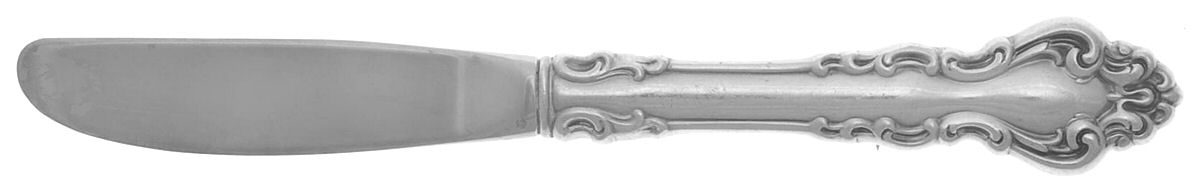Spanish Baroque (Sterling, 1965) Modern Hollow Butter Spreader (Stainless) by Reed & Barton-1