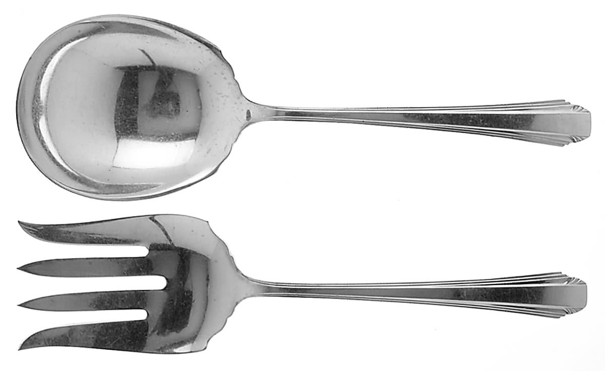 Stylist (Silverplate, 1931) (2 Pc) Solid Salad Set by Reed & Barton-1
