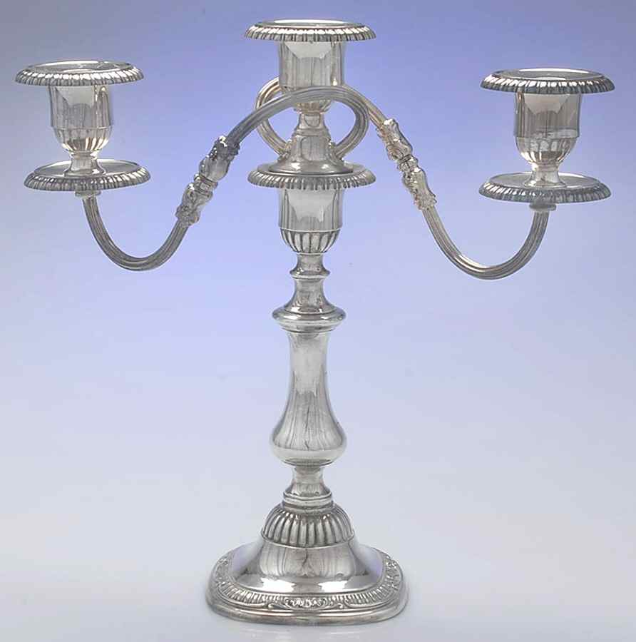 Sulgrave Manor (Silverplate, Hollowware) Large 3 Light Candelabra by Reed & Barton-1