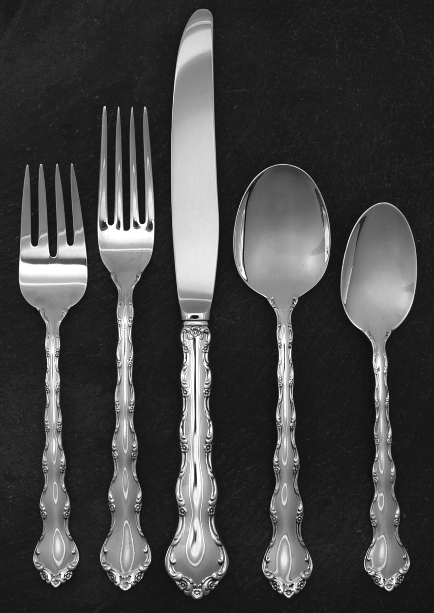Tara (Sterling, 1955, No Monograms) 5 Piece Place Setting by Reed & Barton-1