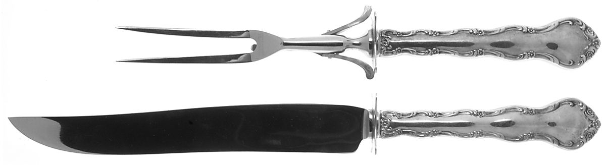 Tara (Sterling, 1955, No Monograms) (2 Pc)Carving Set-Lg Stnbl/Roast w/Sterling Guard by Reed & Barton-1