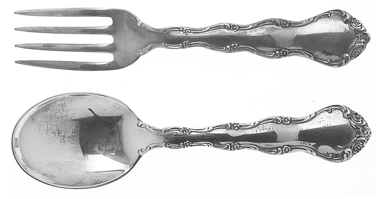 Tara (Sterling, 1955, No Monograms) 2 Pc Baby Set (BF, BS) by Reed & Barton-1