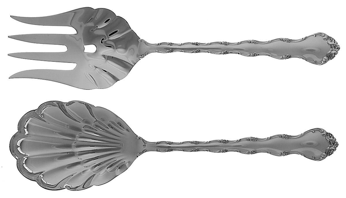 Tara (Sterling, 1955, No Monograms) (2 Pc) Solid Salad Set by Reed & Barton-1