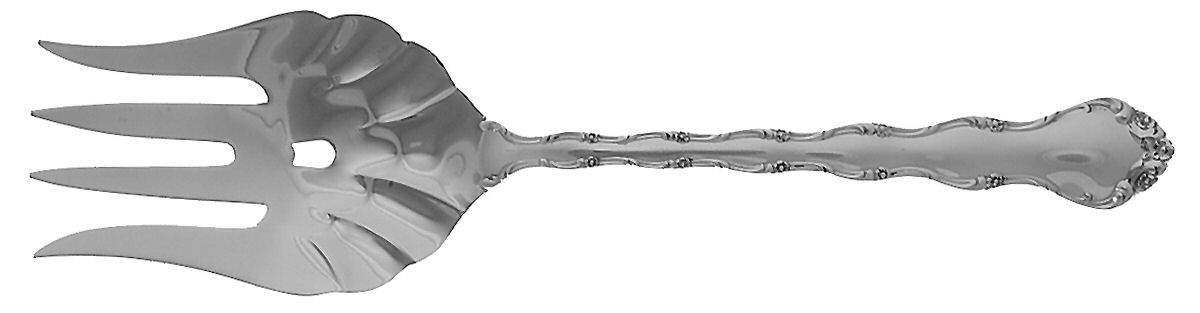 Tara (Sterling, 1955, No Monograms) Solid Salad Serving Fork by Reed & Barton-1