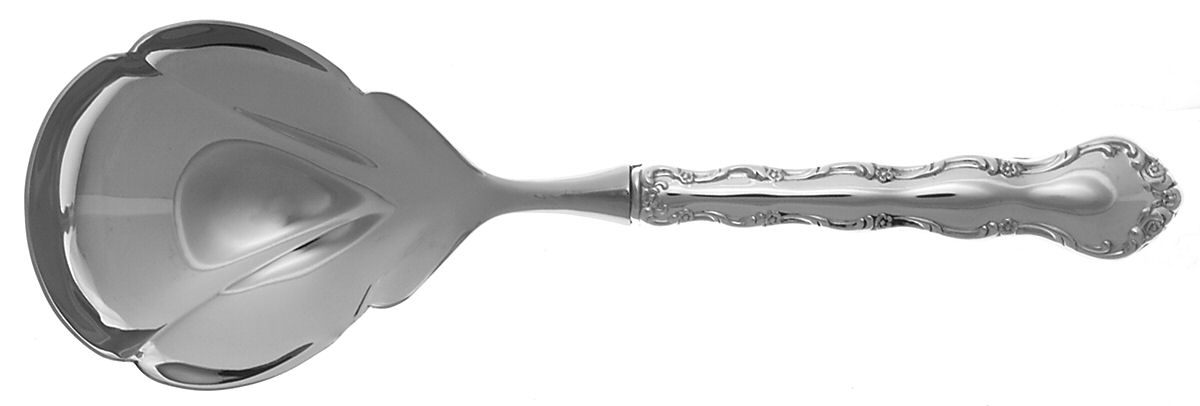 Tara (Sterling, 1955, No Monograms) Pierced Serving Spoon with Stainless Bowl by Reed & Barton-1