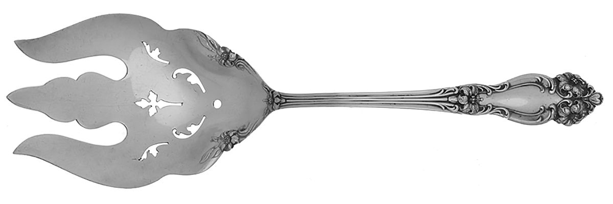 Tiger Lily (Silverplate, 1901) Oversize Solid Salad Servng Fork by Reed & Barton-1