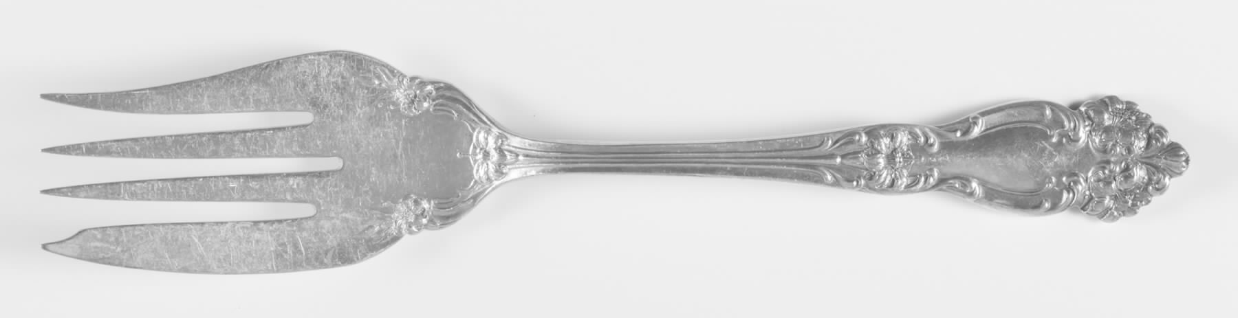 Tiger Lily (Silverplate, 1901) Medium Solid Cold Meat Serving Fork by Reed & Barton-1