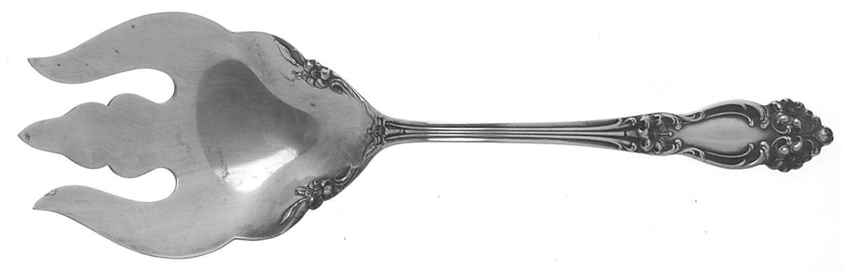 Tiger Lily (Silverplate, 1901) Oversize Solid Salad Servng Fork by Reed & Barton-1