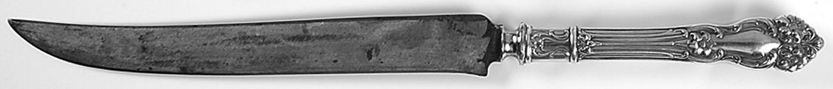 Tiger Lily (Silverplate, 1901) Large Roast Carving Knife w/ Slvrplate Blade by Reed & Barton-1