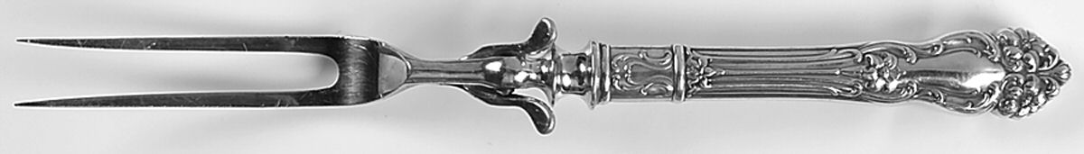 Tiger Lily (Silverplate, 1901) Large Roast Carving Fork, Silverplate Prongs by Reed & Barton-1